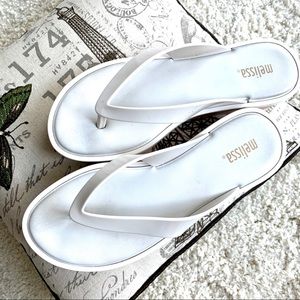 MELISSA  FLIP FLOPS WHITE SIZE 7